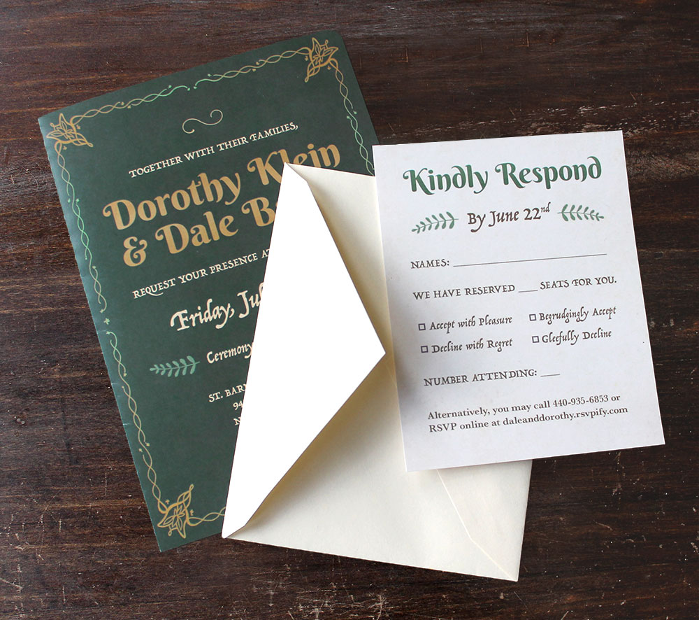 Lord of the Rings Themed Wedding Invitation