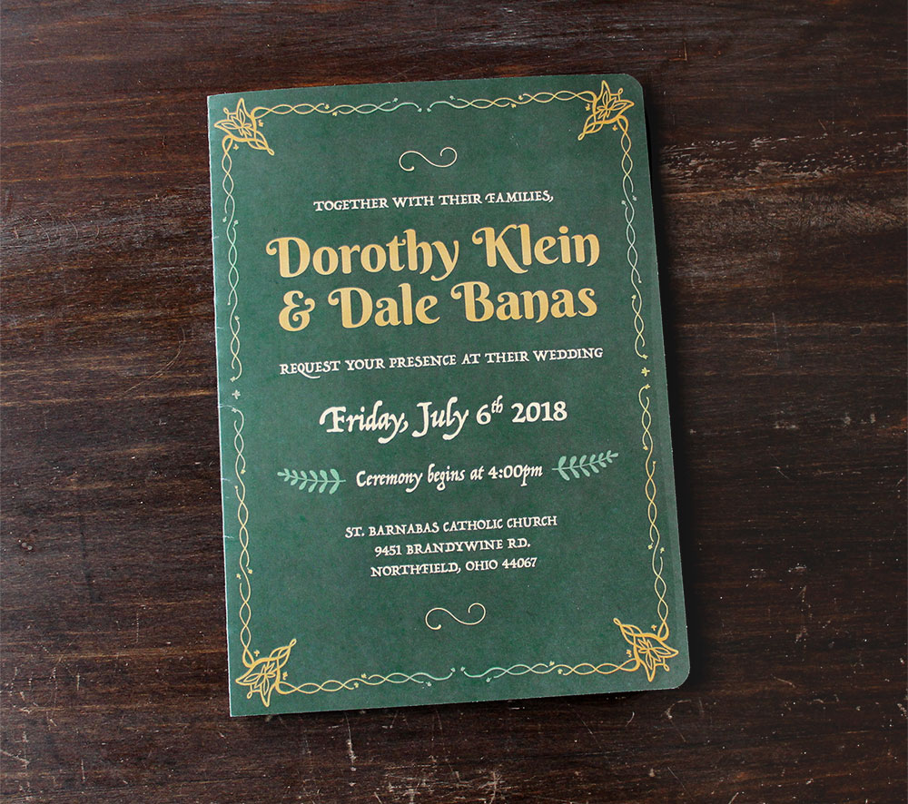 Lord of the Rings Themed Wedding Invitation